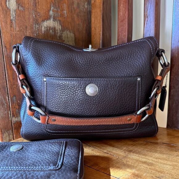 Coach Handbags - Coach Chelsea Shoulder Bag & Wallet Set (Brown Pebbled Leather, 2006)